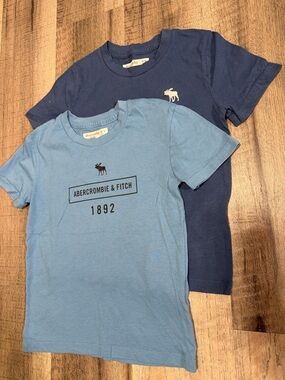 Abercrombie & Fitch Light Blue and Navy Kids Short Sleeve Tees Size 5/6